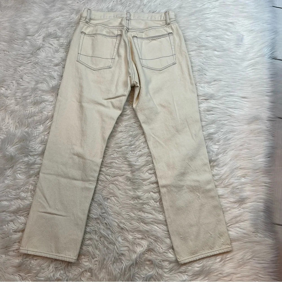NWOT NSF Slouchy Straight Distressed Jeans Chalk Off-White Designer Casual 28 - Picture 9 of 11